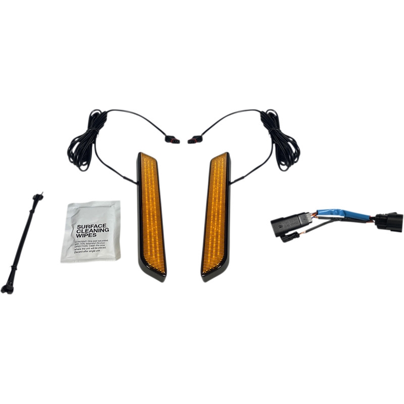 LED Front Fork Lightz - Amber Lens/Black Finish