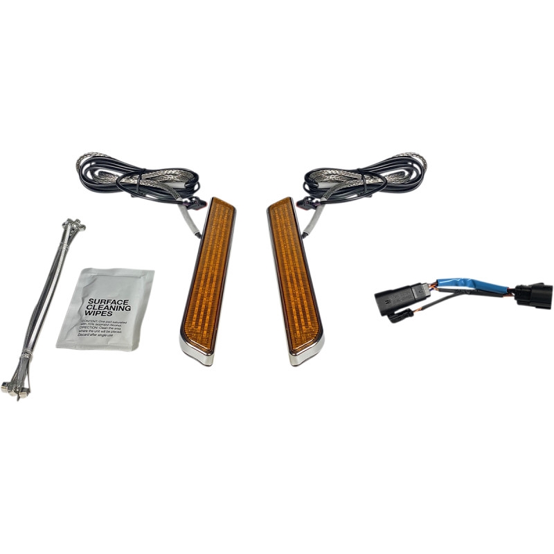 LED Front Fork Lightz - Amber Lens/Chrome Finish