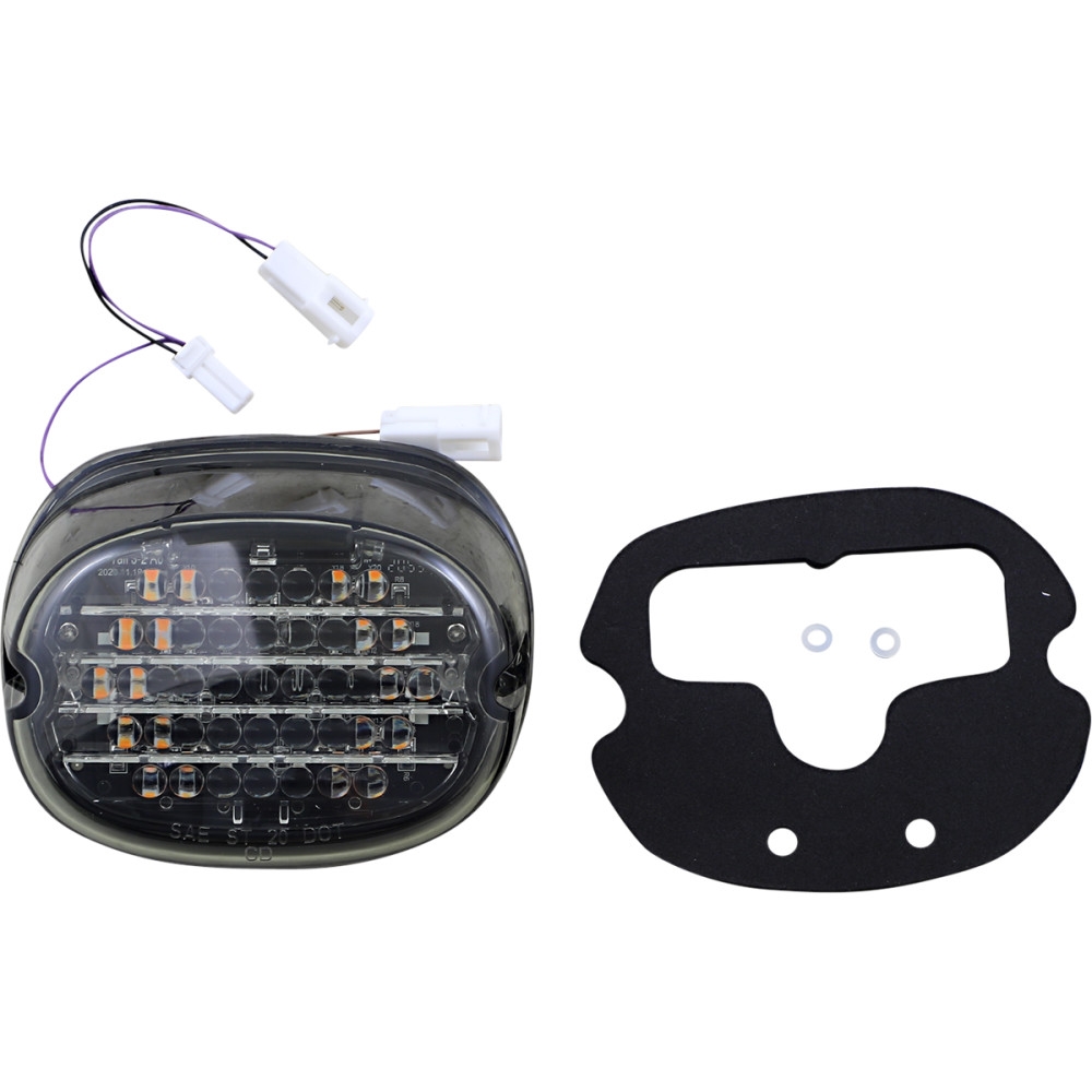 Low-Profile LED Taillights with Integrated Turn Signals - No Window - Smoke Lens