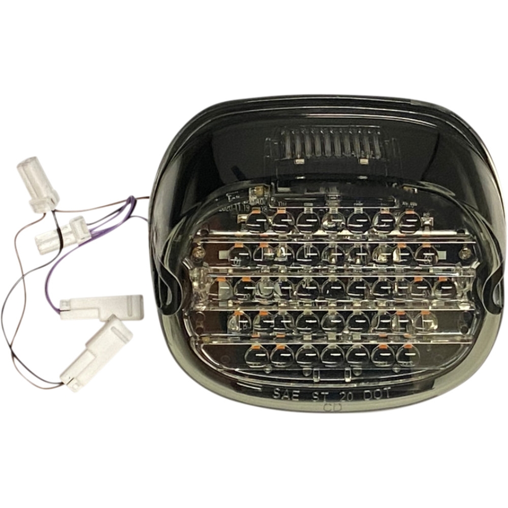 Low-Profile LED Taillights with Integrated Turn Signals - Top Window - Smoke Lens