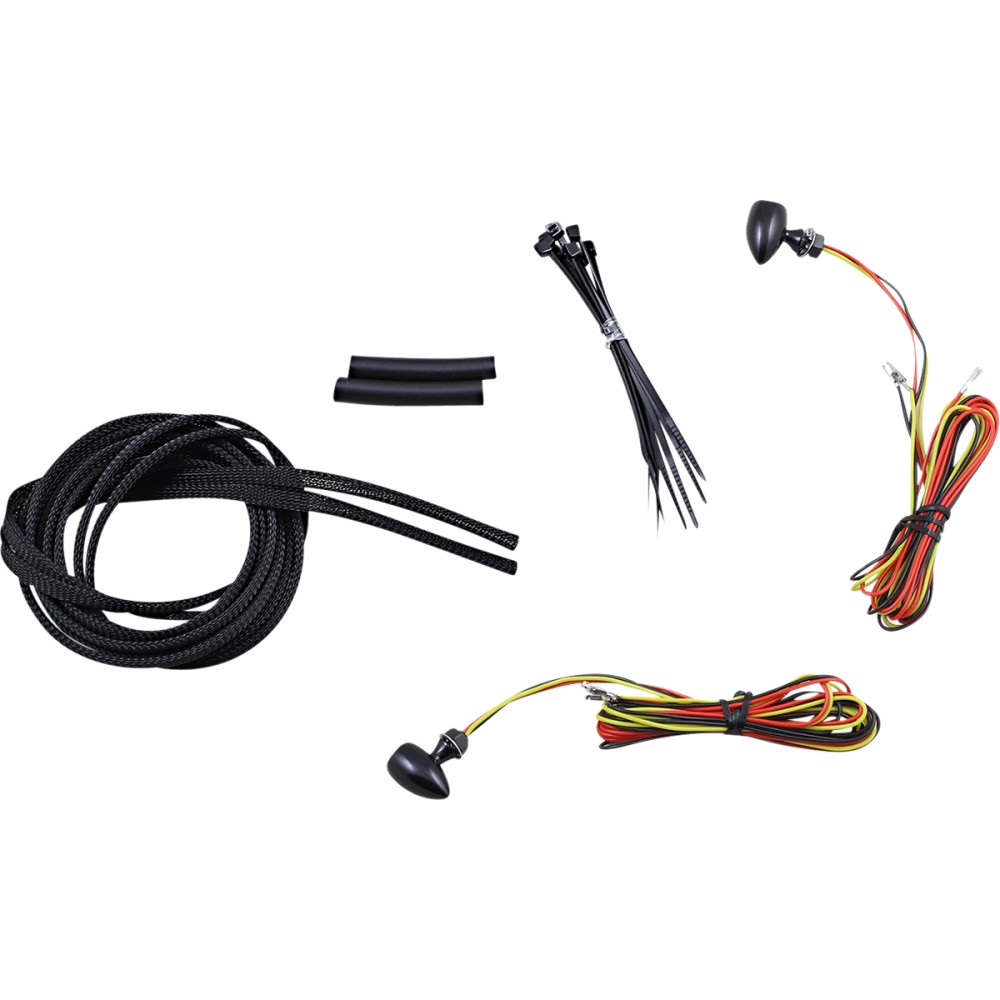 Micro Bullet LED Turn Signal - Amber/Red, Gloss Black Finish