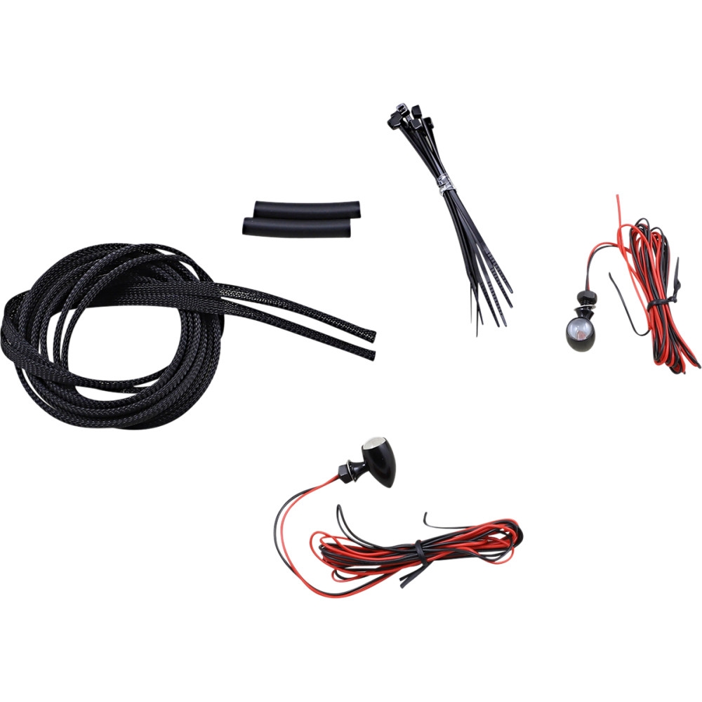 Micro Bullet LED Turn Signal - Red, Gloss Black Finish