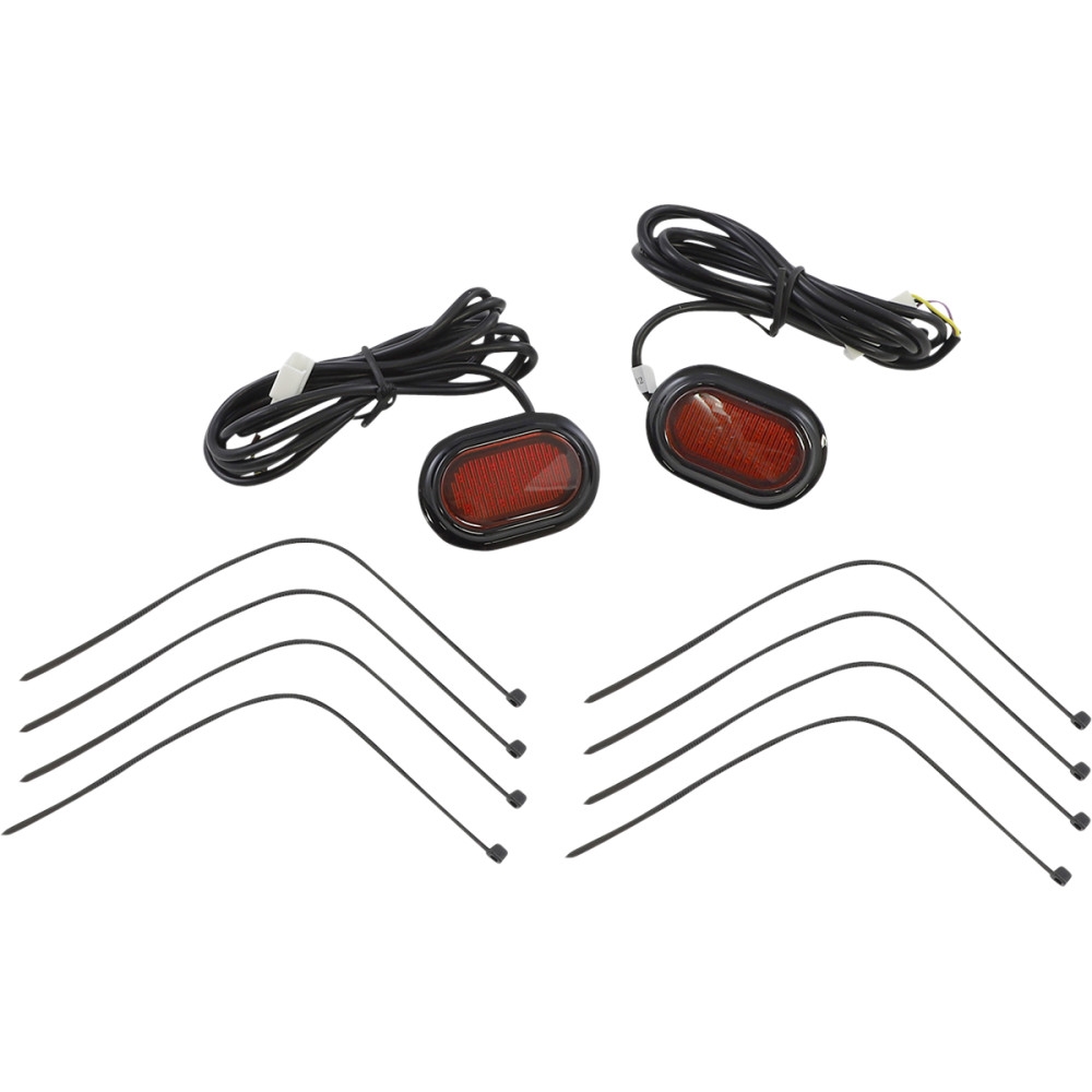 Plugz Antenna Grommet Lights - Red Lens, Gloss Black Trim