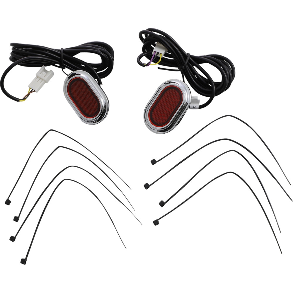 Plugz Antenna Grommet Lights - Red Lens, Chrome Trim