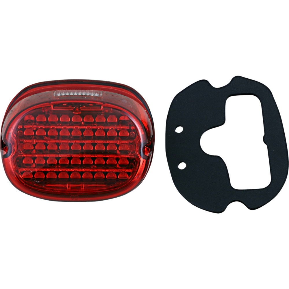Low-Profile LED Taillight with Top License Plate Ilumination Window - Red Lens