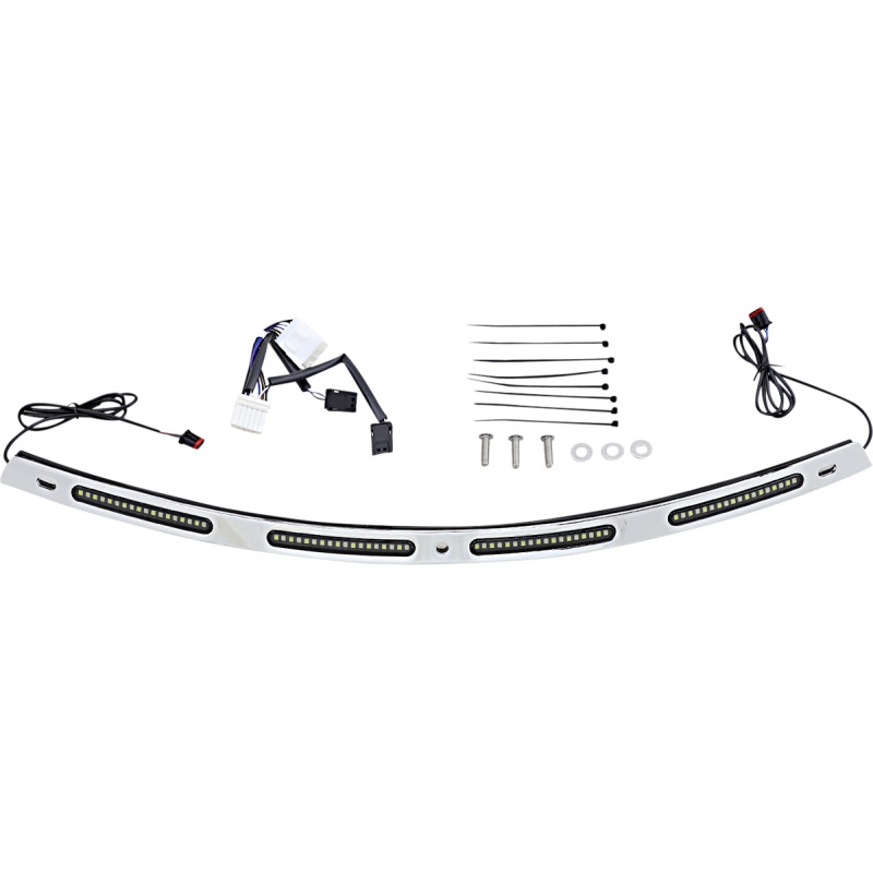 Dynamic LED Windshield Trim with Sequential Turn Signals - Chrome