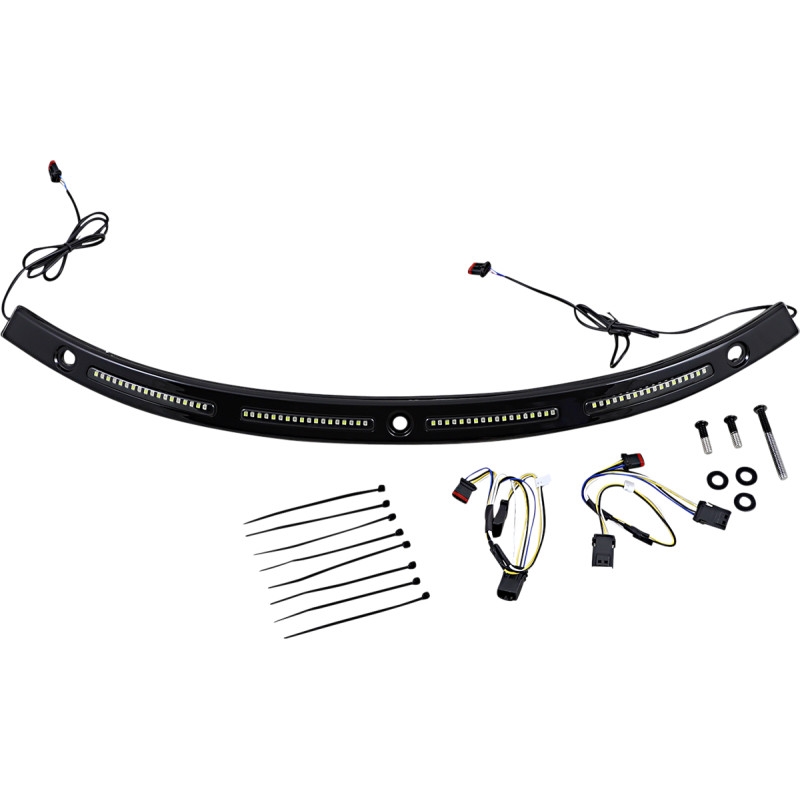 Dynamic LED Windshield Trim with Sequential Turn Signals - Gloss Black