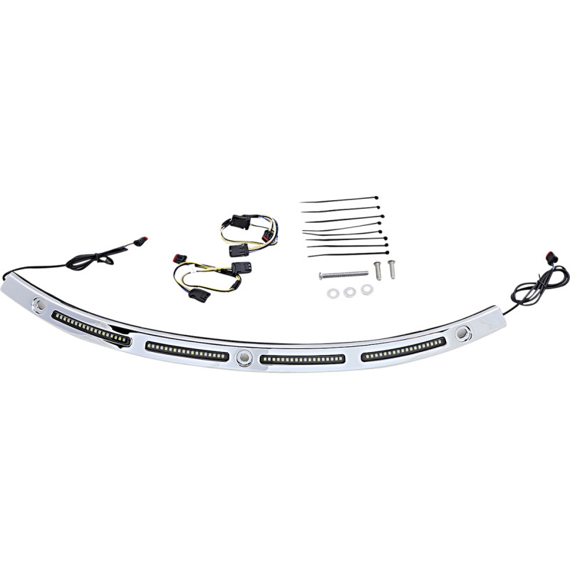 Dynamic LED Windshield Trim with Sequential Turn Signals - Chrome