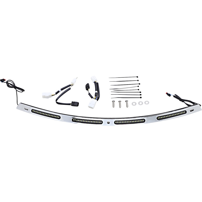 Dynamic LED Windshield Trim with Sequential Turn Signals - Chrome