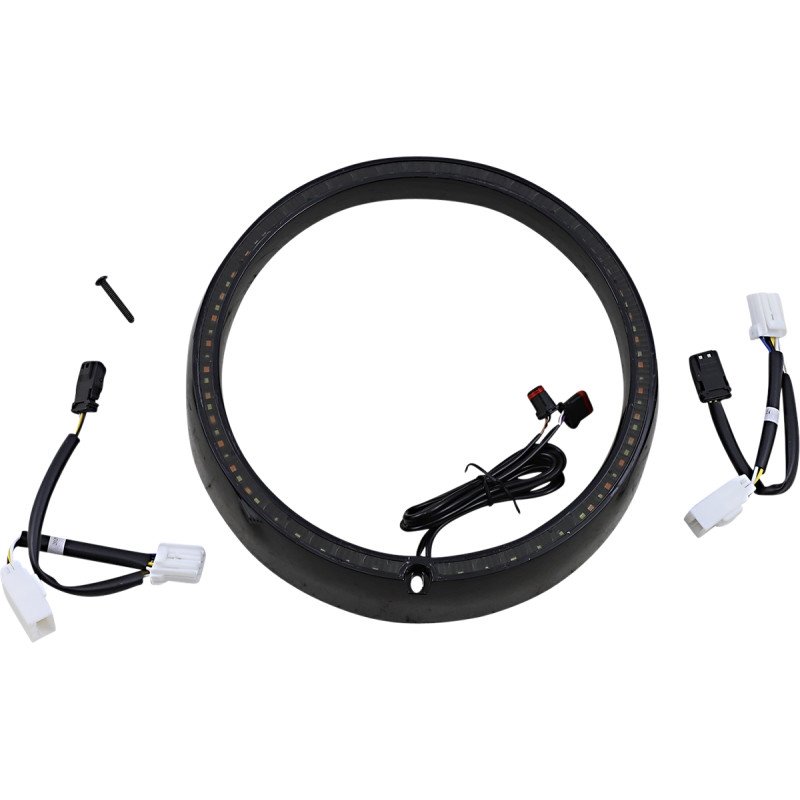 Probeam Amber/White Headlamp Trim Ring with Standard Turn Signal - Black