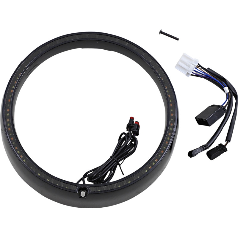 Probeam Amber/White Headlamp Trim Ring with Standard Turn Signal - Black