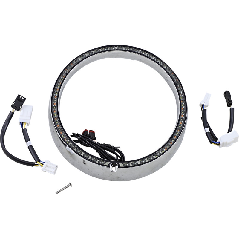 Probeam Amber/White Headlamp Trim Ring with sequential Turn Signal - Chrome