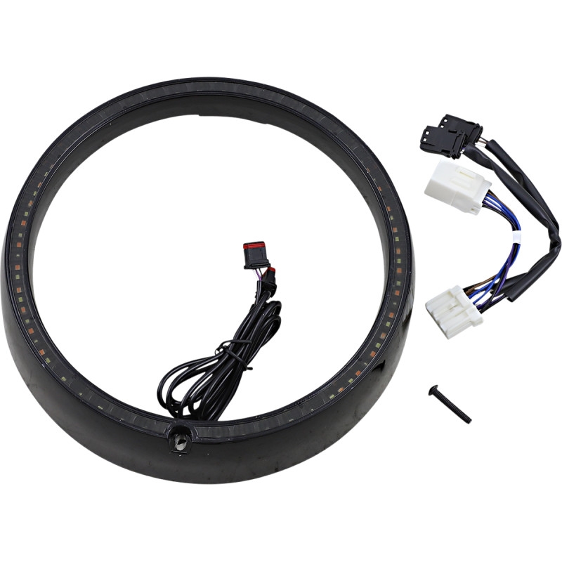 Probeam Amber/White Headlamp Trim Ring with sequential Turn Signal - Black