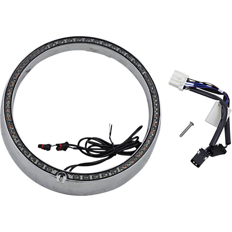 Probeam Amber/White Headlamp Trim Ring with sequential Turn Signal - Chrome