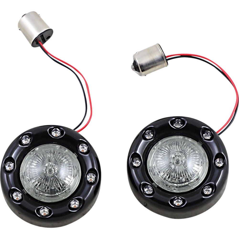 ProBeam Bullet Ringz Rear Turn Signal Inserts - Gloss Black, Smoke Lens