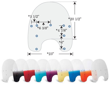 Replacement Plastic for HD Detachable King Size Windshield - 17in. - Gradient Ruby
