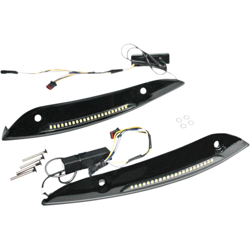 Dynamic LED Windshield Trim with Sequential Turn Signals - Gloss Black