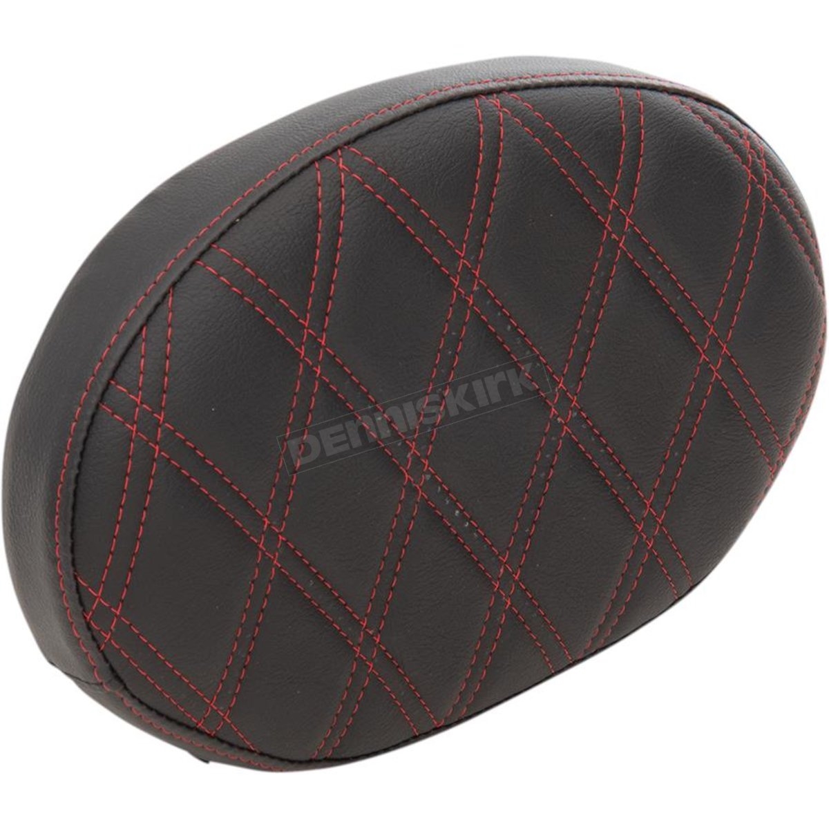 Oval Sissy Bar Pad - Double Diamond - Red Stitch