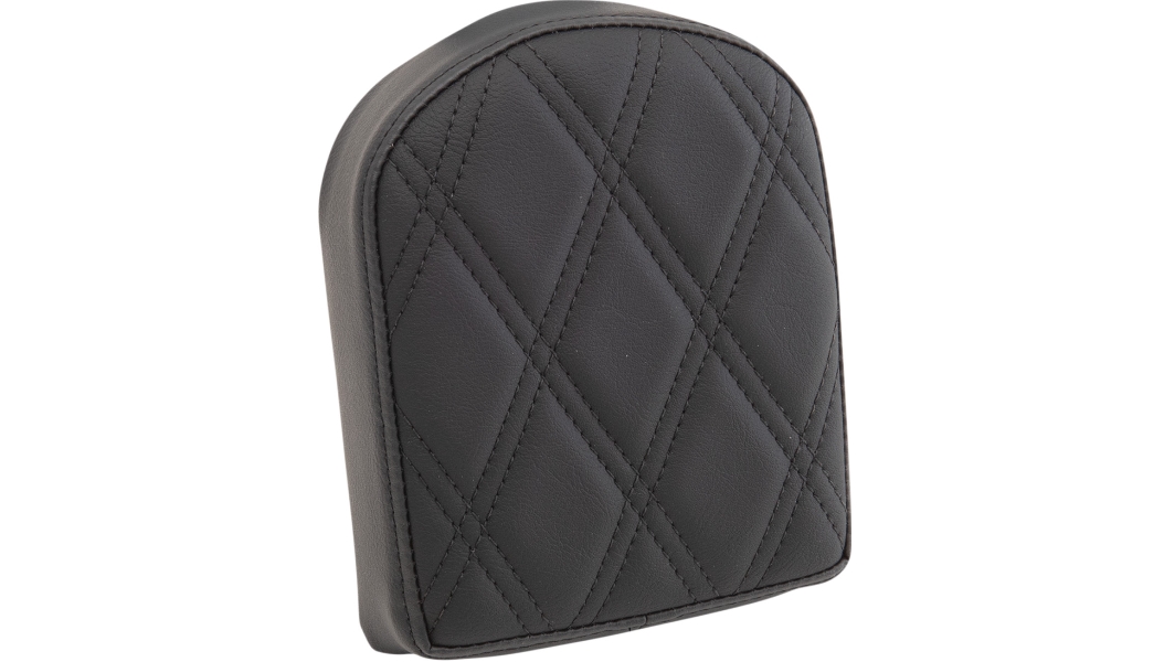 Backrest Pads For Square And Round Sissy Bars - Double Diamond - Black Stitch