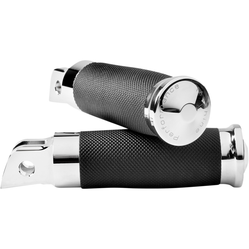 Contour M8 Driver Footpegs - Rubber Wrapped - Chrome