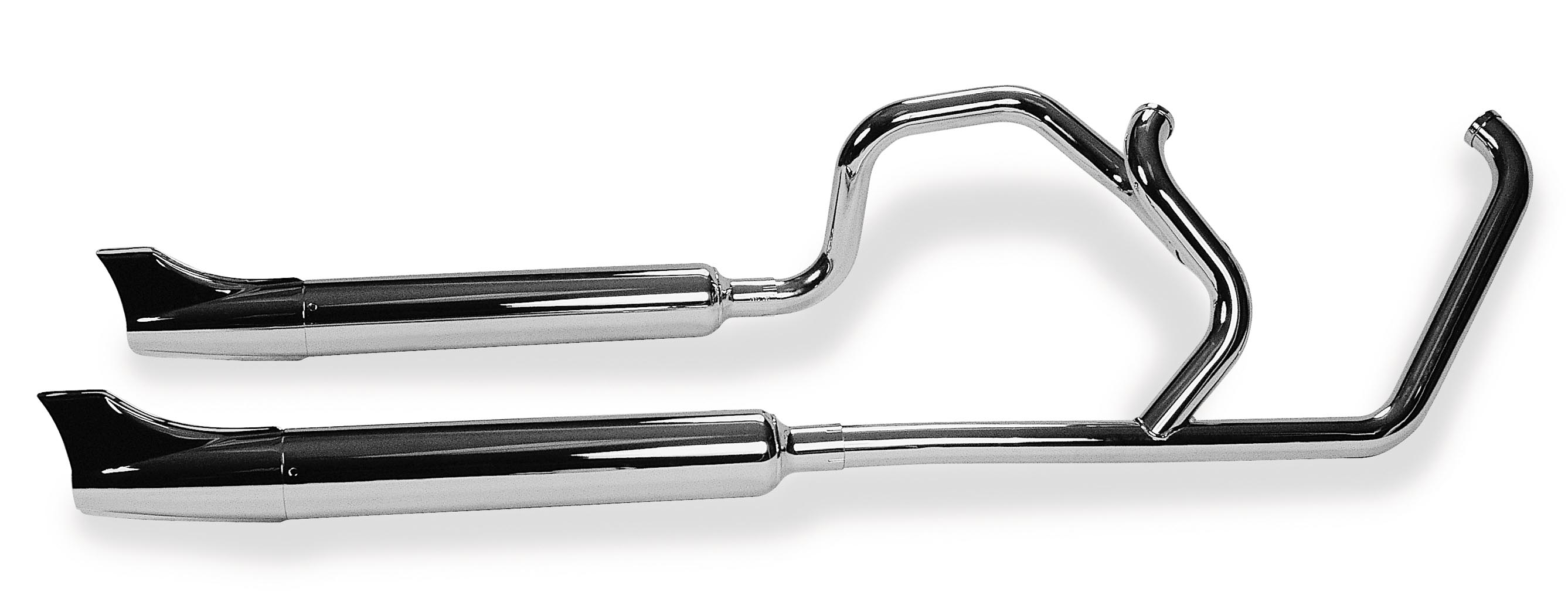 2-Into-2 Crossover Exhaust System - Fishtail - Chrome