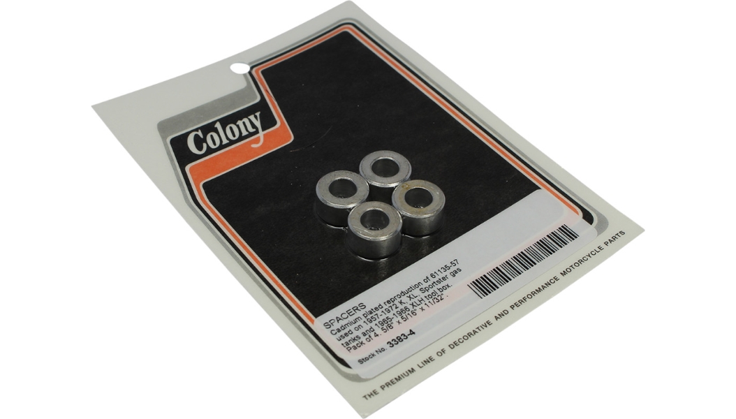 Gas Tank Mounting Hardware Kit - Cadmium-Plated - 4 Pack - 5/8in. OD x 5/16in. ID x 11/32in. Thick