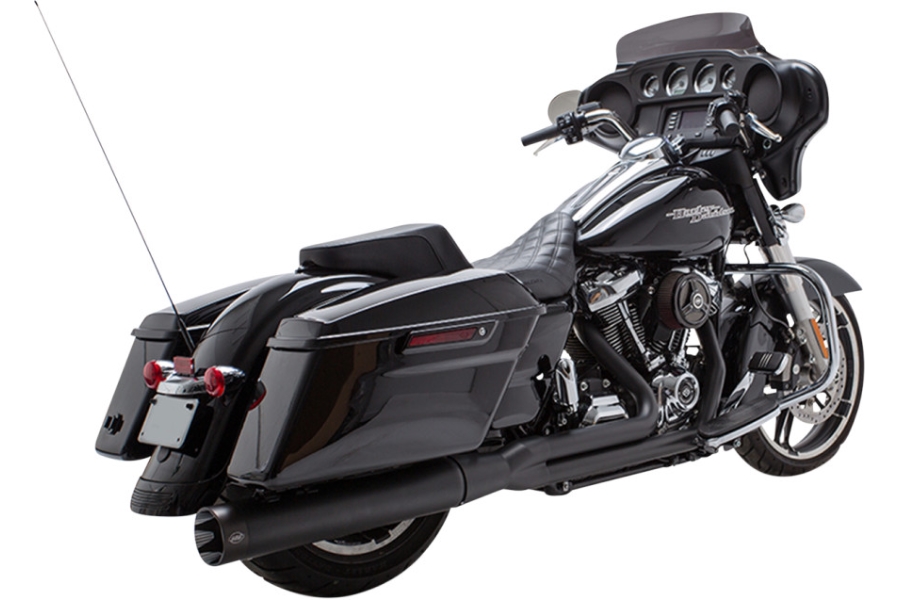 Sidewinder 2-1 Exhaust with High-Flow Cats - Black Ceramic with Black Highlighted Machined End Cap