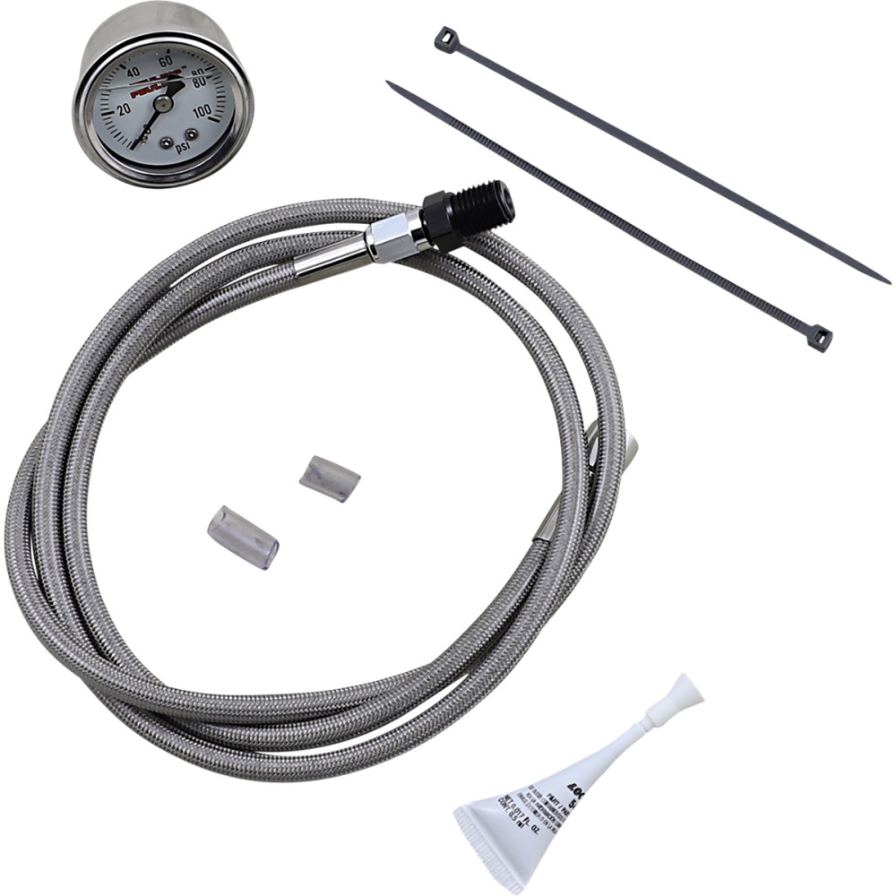 Remote Oil Pressure Gauge/ Line Kit - Stainless /Chrome