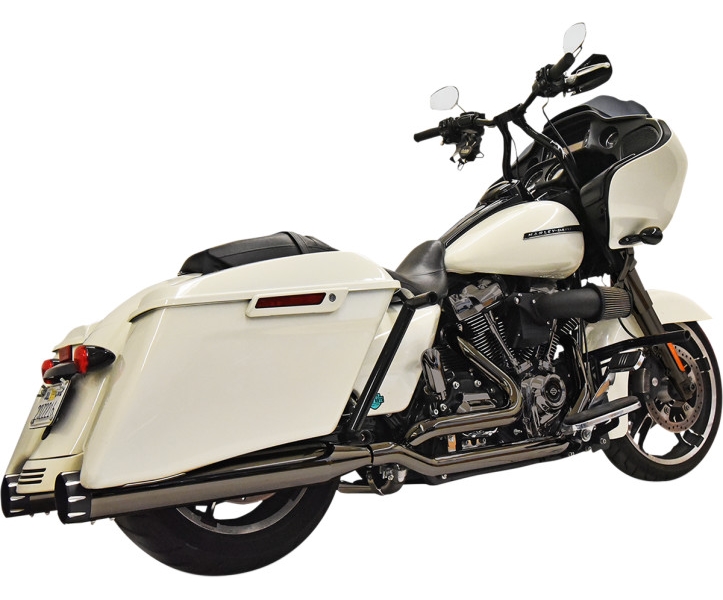True Dual Down Under System with Straight-Can Mufflers - Black Chrome