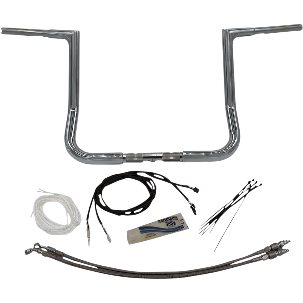 1-1/4in. EZ Install Handlebar Kit with Flat Top Handlebars - Chrome