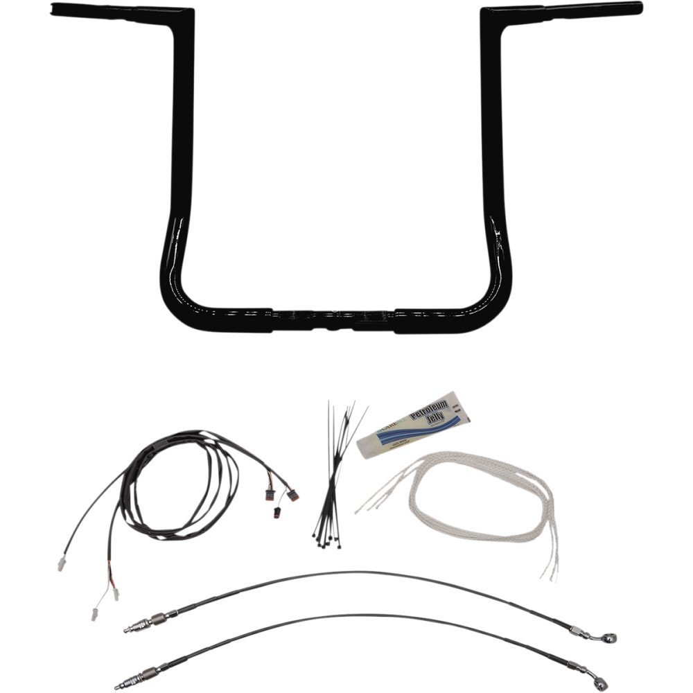 1-1/4in. EZ Install Handlebar Kit with Flat Top Handlebars - Gloss Black