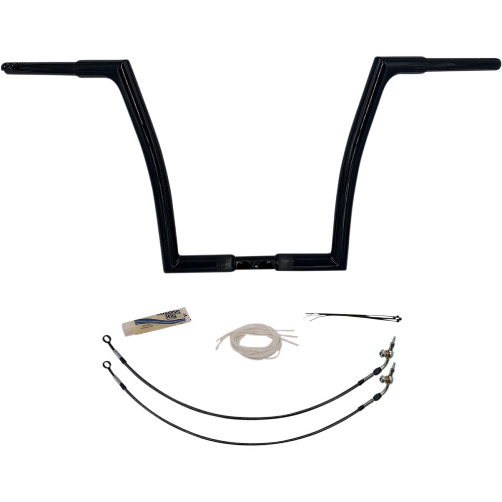 1-1/4in. EZ Install Handlebar Kit with Flat Top Handlebars  - Gloss Black