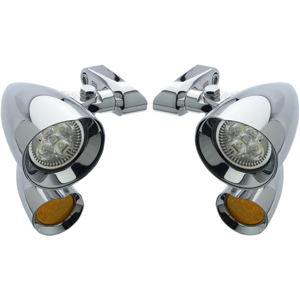 Vampire Side-Mount Led Spotlights with Turn Signal - Chrome
