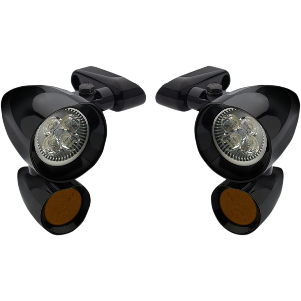 Vampire Side-Mount Led Spotlights with Turn Signal - Black