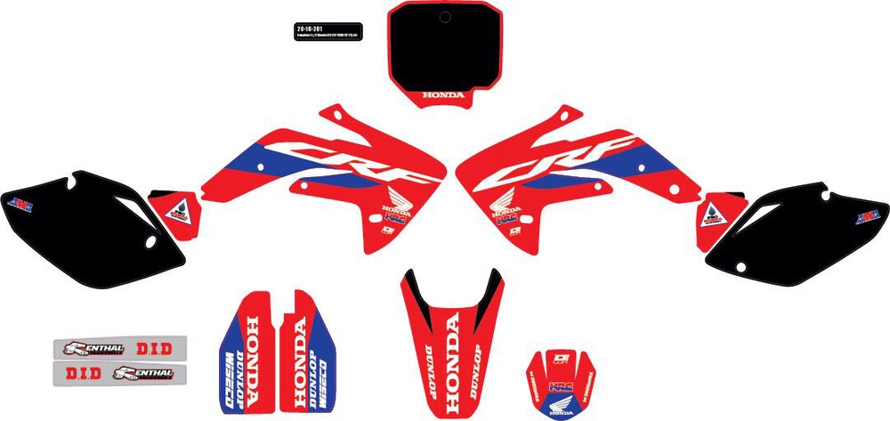 HRC Honda Complete Graphics Kit - Black