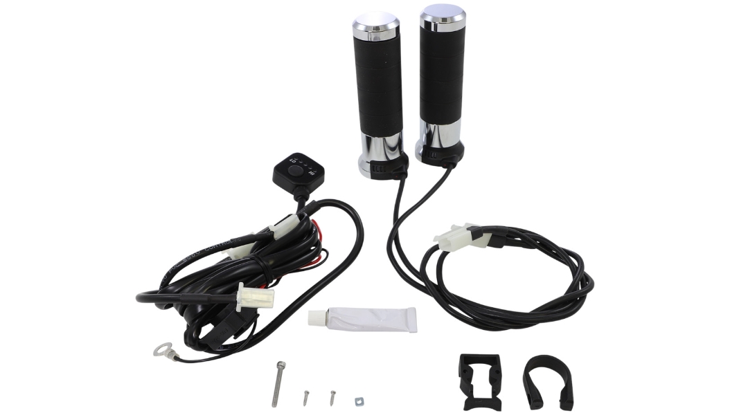 Titan Heated Grips for 7/8in. + 1in. Handlebars - Chrome