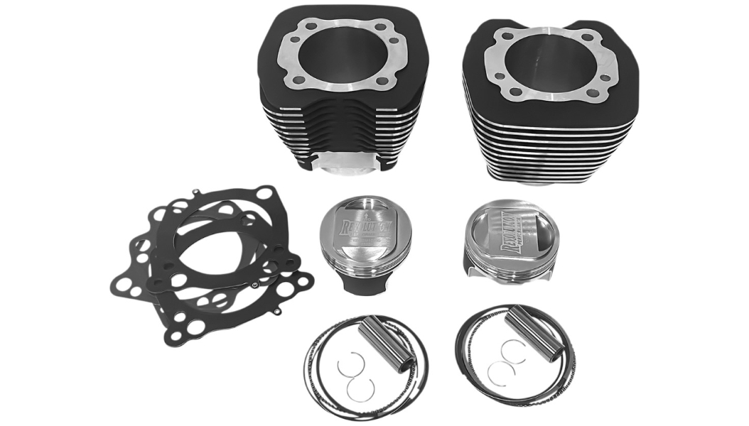 Bolt-On Big Bore Kit (98in. Domed) - Bore 3-15/16in. - 10.3:1 Compression - Black/Highlighted Fins