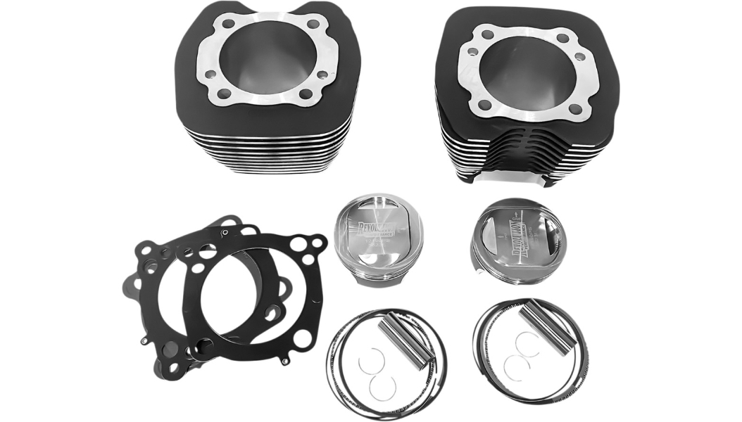 Bolt-On Big Bore Kit (107in. Domed) - Bore 3-15/16in. - 10.6:1 Compression - Black/Highlighted Fins