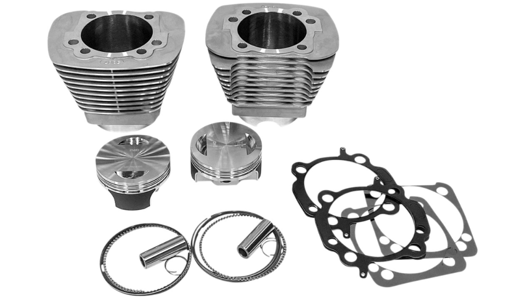Monster Big Bore Kit (90in. Flat Top) - Bore 3-7/8in. - 10.5:1 Compression - Natural Silver