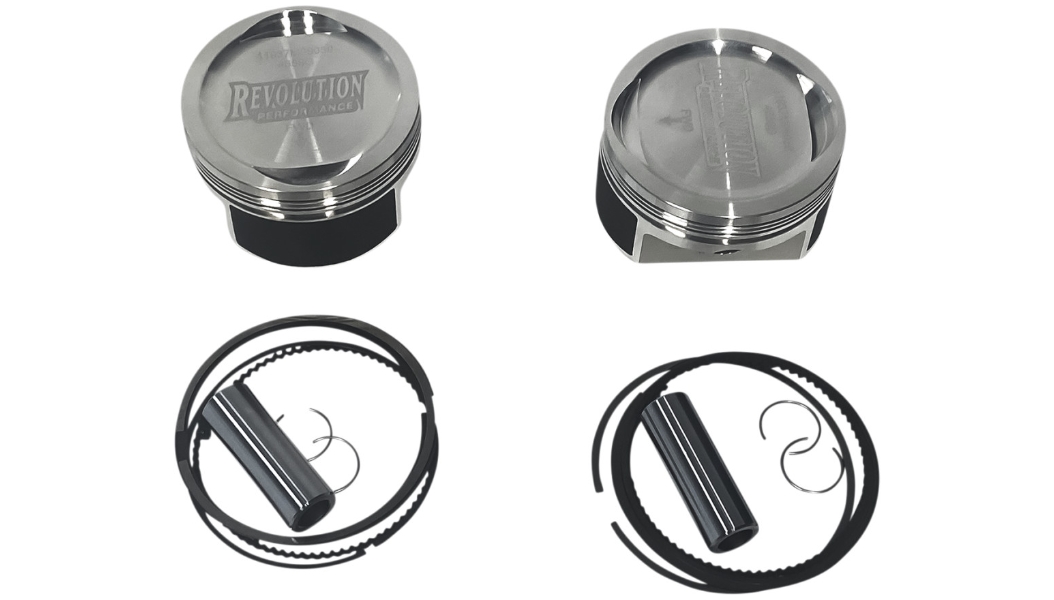 Big Bore Piston Kit (1250cc Dished) - Bore 3-9/16in. - Stroke 3-15/16in. - 10.1:1 Compression