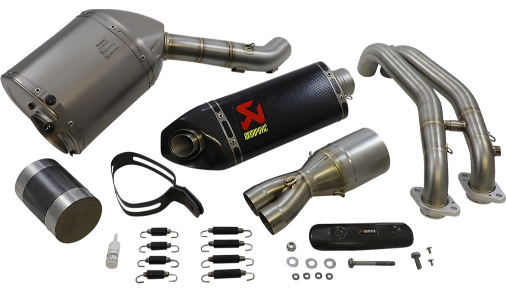 Racing Line Complete Exhaust System - 2/1 Header - Carbon Fiber Muffler - Carbon End Cap
