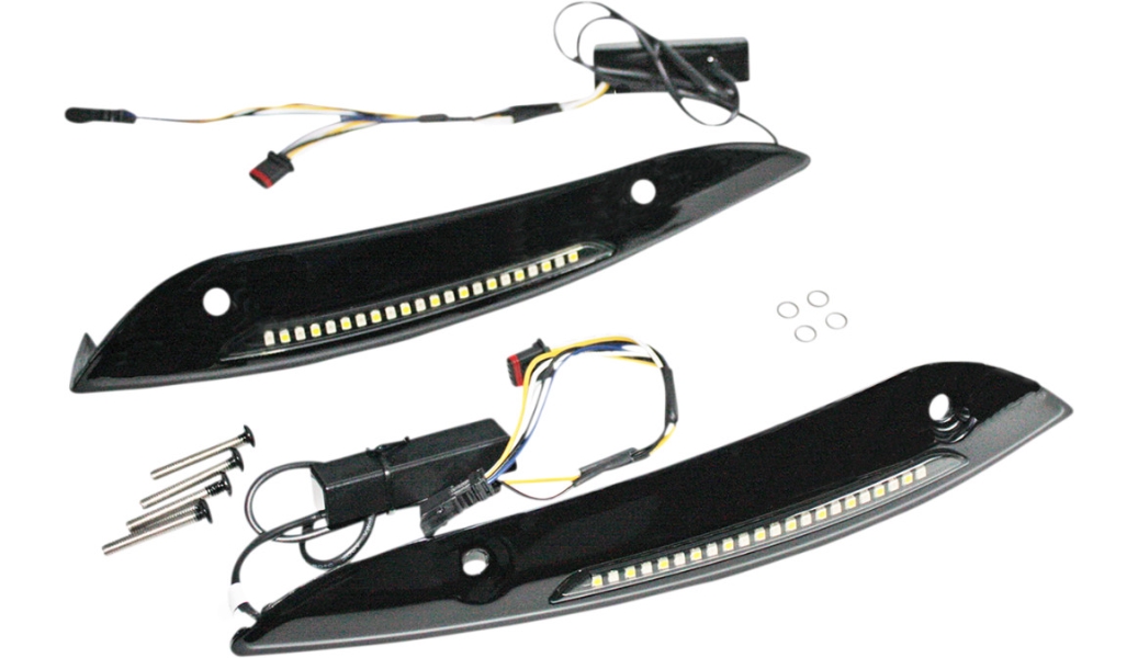 Windshield Trim with LED Turn Signals - Gloss Black - Sequiential Turn Signal