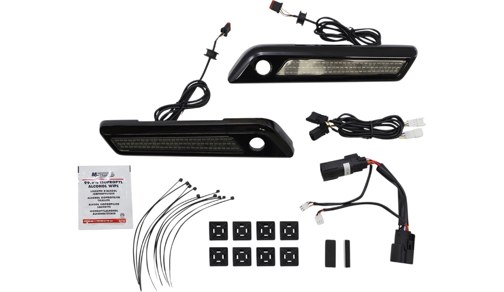 Saddlebag Hinge Covers with LED Light - Smoke/Black