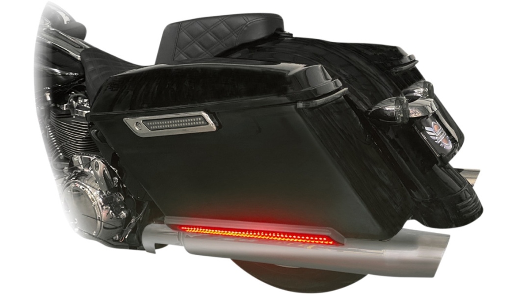 Lower Saddlebag Side Marker LED Lights - Smoke Lens/Chrome Housing