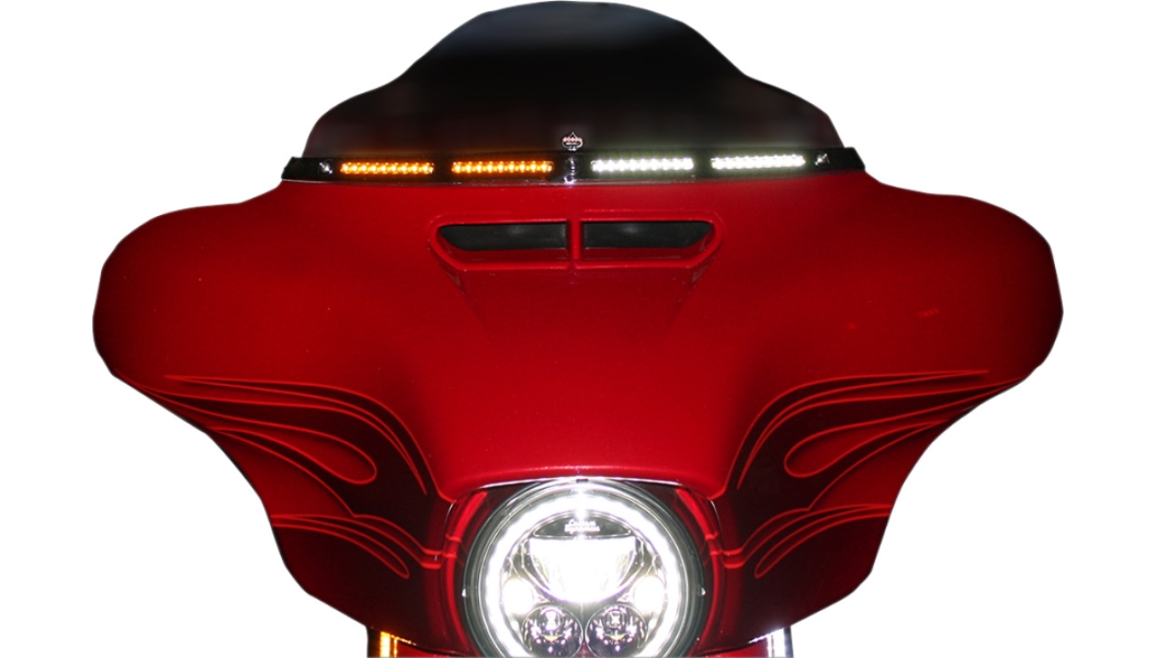 Windshield Trim with LED Turn Signals - Chrome - Standard Turn Signal