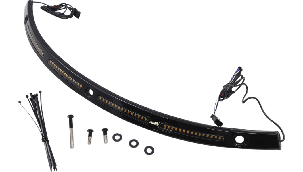 Windshield Trim with LED Turn Signals - Gloss Black - Standard Turn Signal