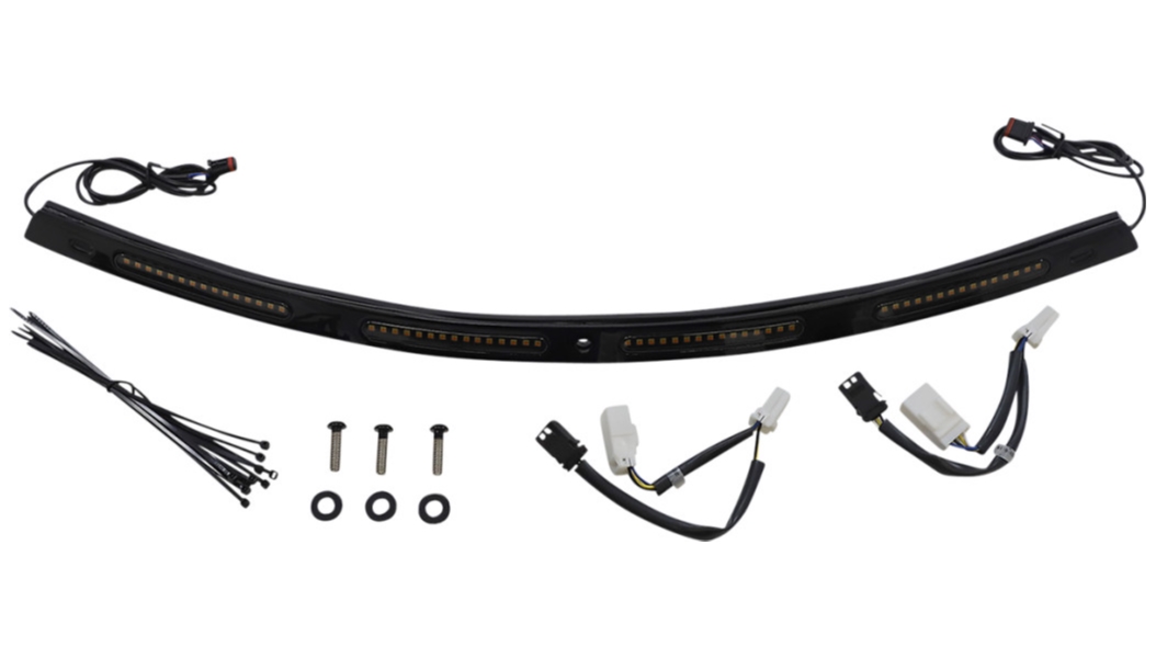 Windshield Trim with LED Turn Signals - Gloss Black - Sequiential Turn Signal