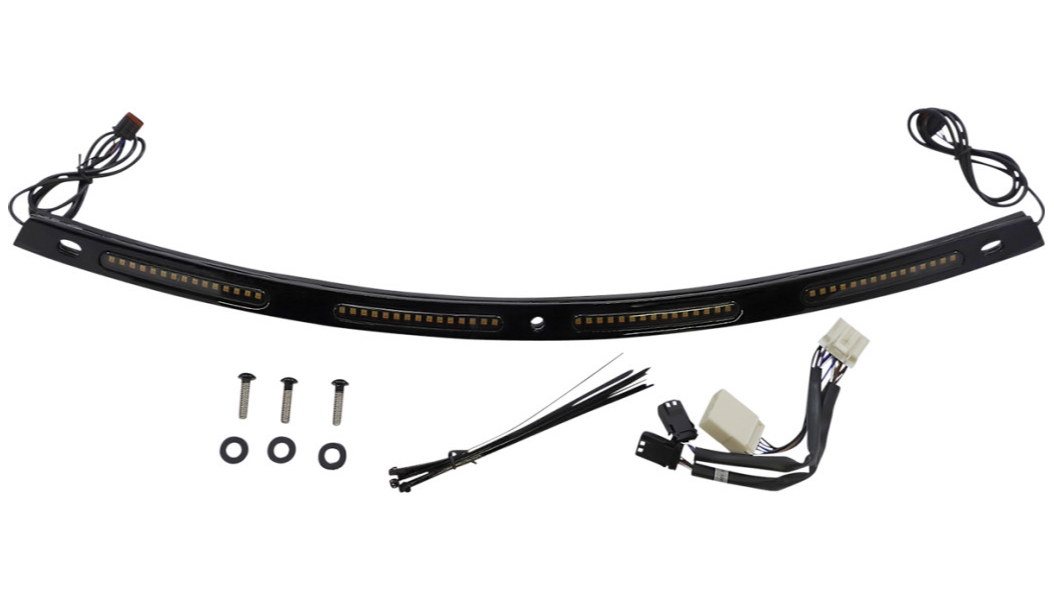 Windshield Trim with LED Turn Signals - Gloss Black - Sequiential Turn Signal