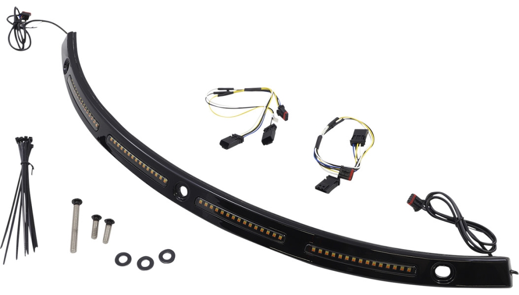 Windshield Trim with LED Turn Signals - Gloss Black - Sequiential Turn Signal