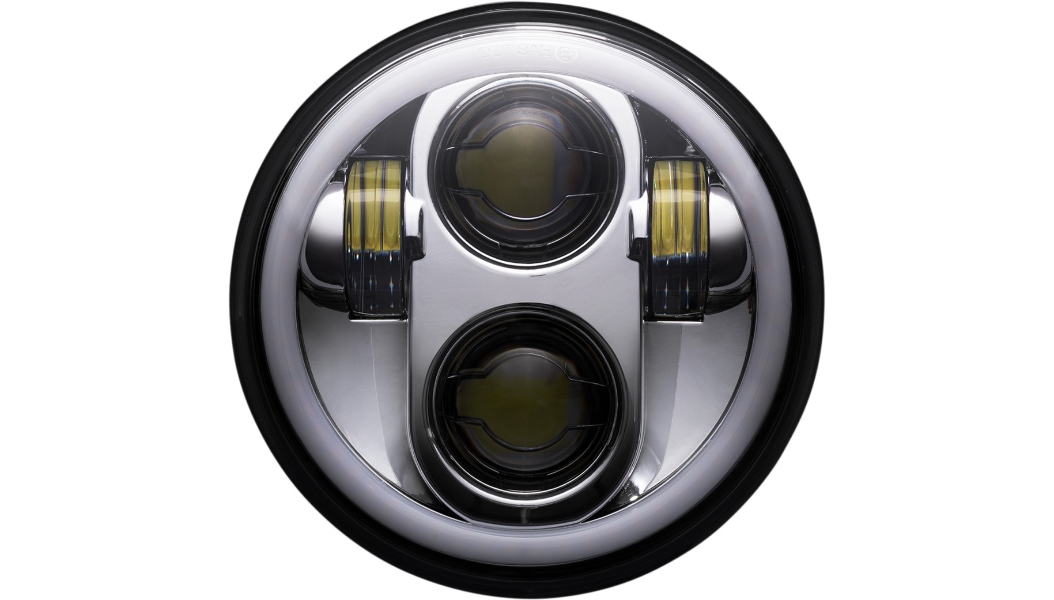 ProGlow 5.75in. LED Headlamp with Color Changing Halo - Chrome